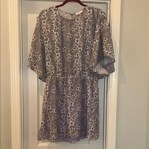 Parker Lavender and Cream Patterned Mini Dress